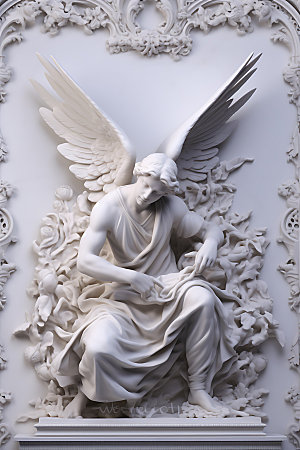 石膏雕塑3D浪漫人物模型