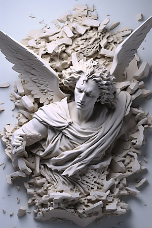 石膏雕塑白色大理石梦幻人物模型
