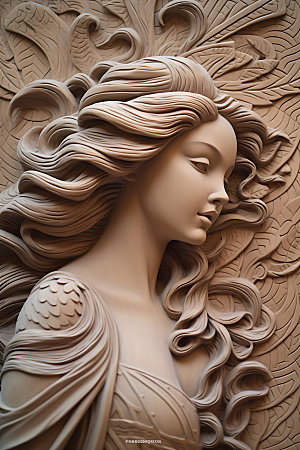 石膏雕塑3D唯美人物模型
