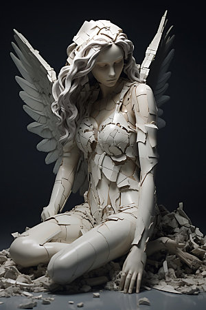 石膏雕塑质感梦幻人物模型