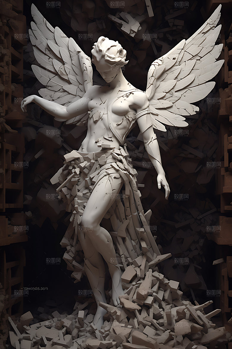 石膏雕塑3D古希腊人物模型