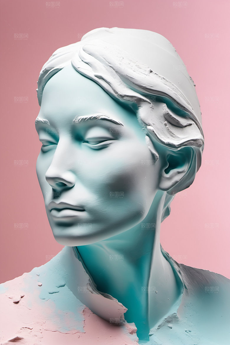 石膏雕塑唯美3D素材