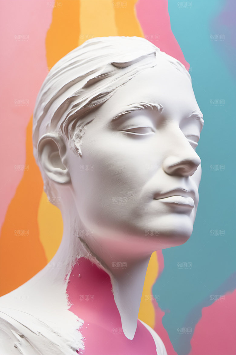 石膏雕塑3D唯美素材