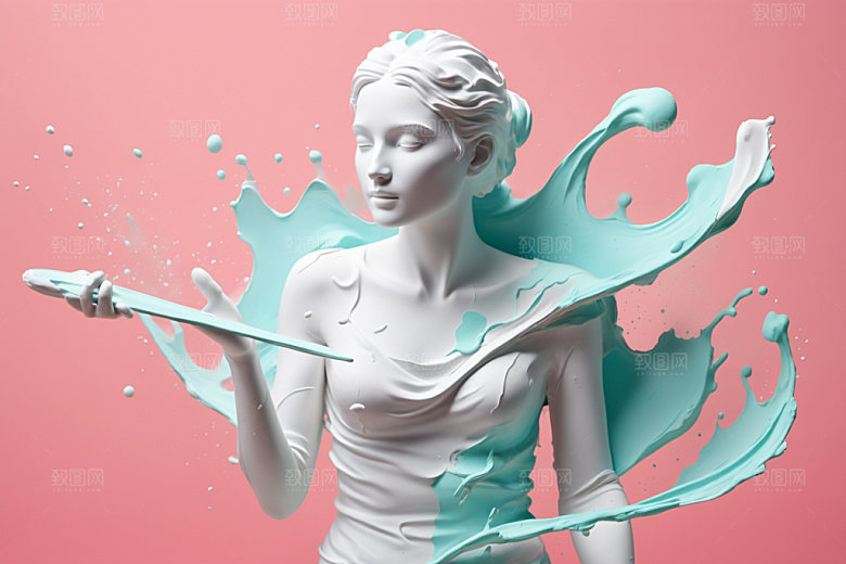 石膏雕塑3D大理石素材