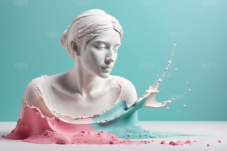 石膏雕塑3D大理石素材