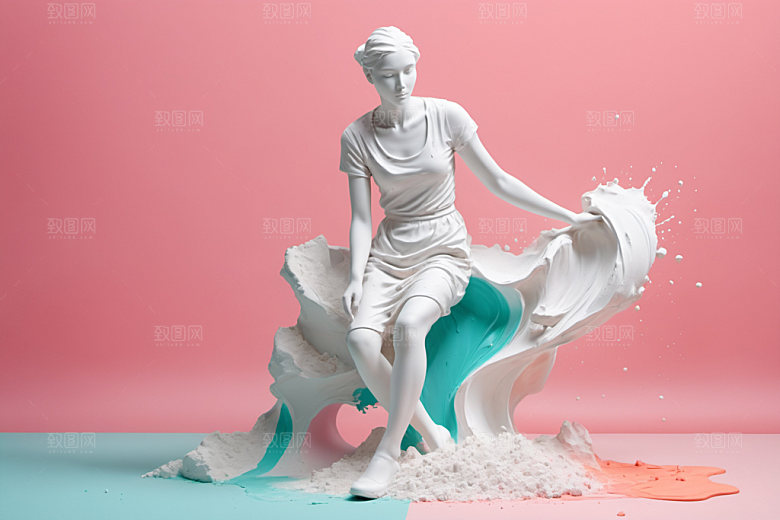 石膏雕塑洛可可3D素材