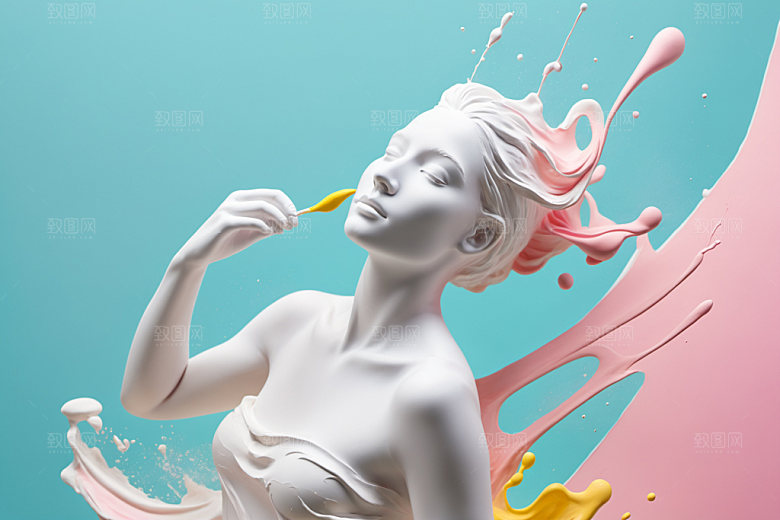 石膏雕塑3D洛可可素材