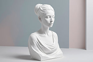 石膏雕塑雕刻唯美素材