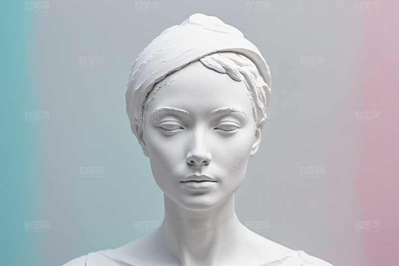 石膏雕塑3D人像素材