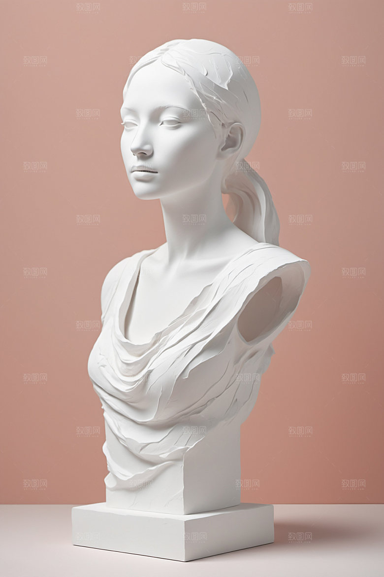 石膏雕塑人像3D素材