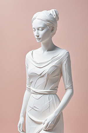 石膏雕塑立体白模素材