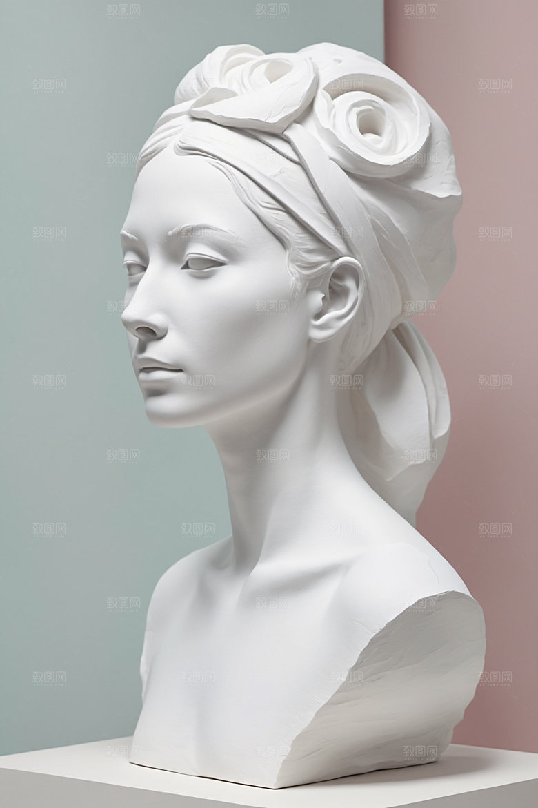 石膏雕塑人像3D素材