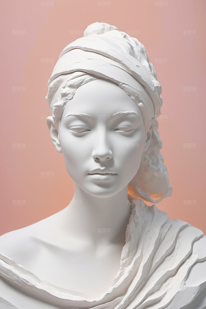 石膏雕塑唯美白模素材