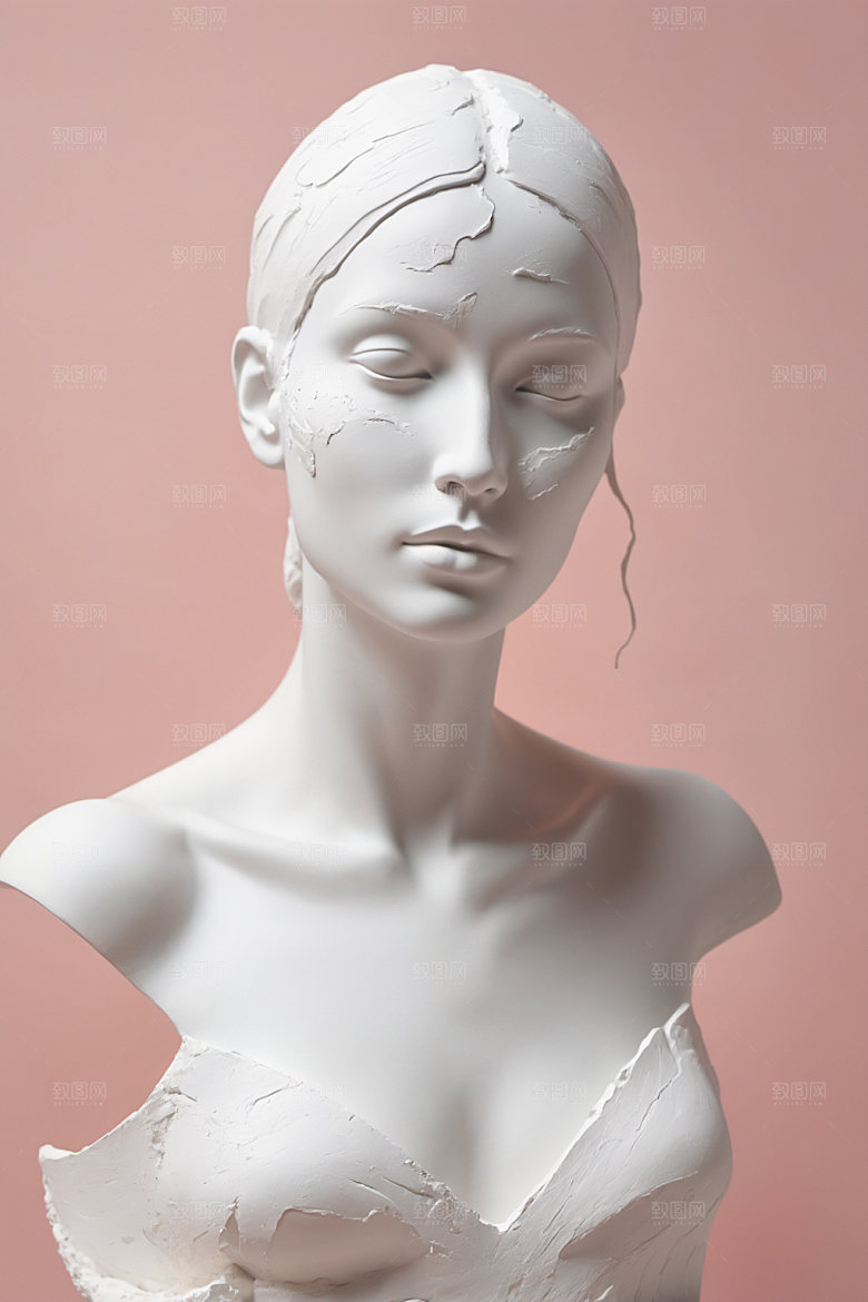 石膏雕塑人像3D素材