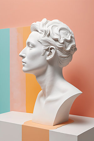 石膏雕塑人像3D素材