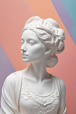 石膏雕塑3D人像素材