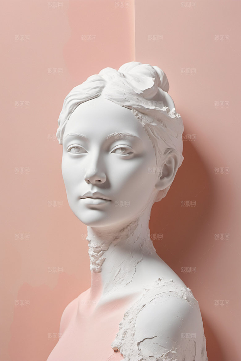 石膏雕塑唯美3D素材