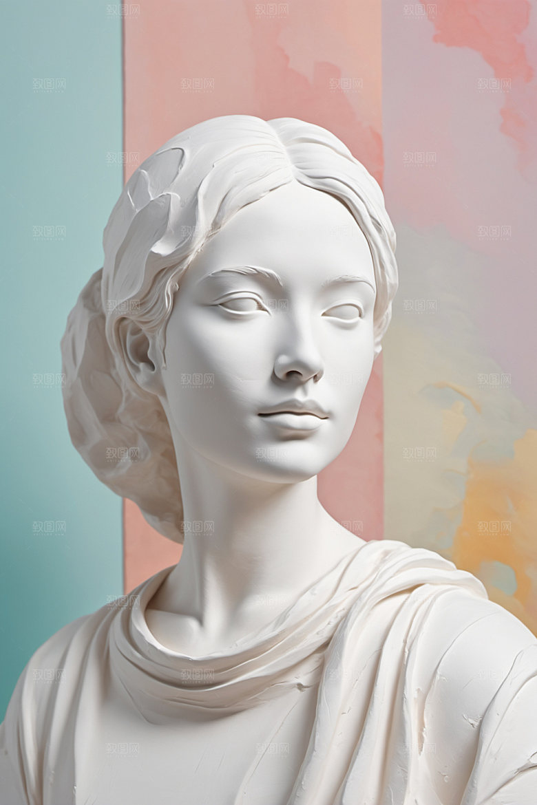 石膏雕塑3D人像素材