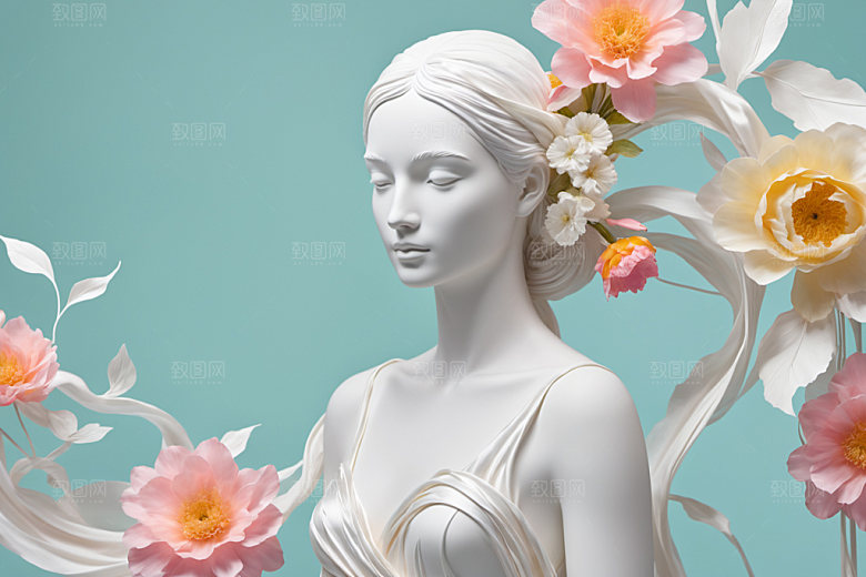 石膏雕塑3D洛可可素材