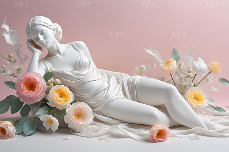 石膏雕塑唯美立体素材