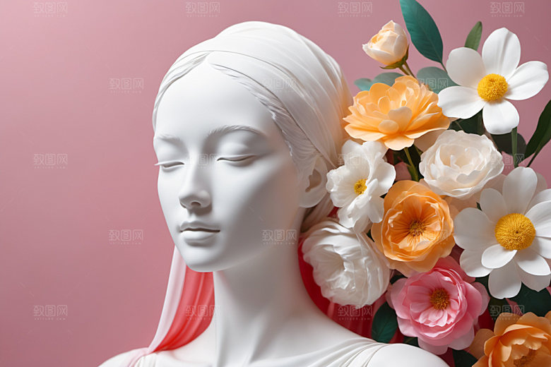 石膏雕塑3D大理石素材