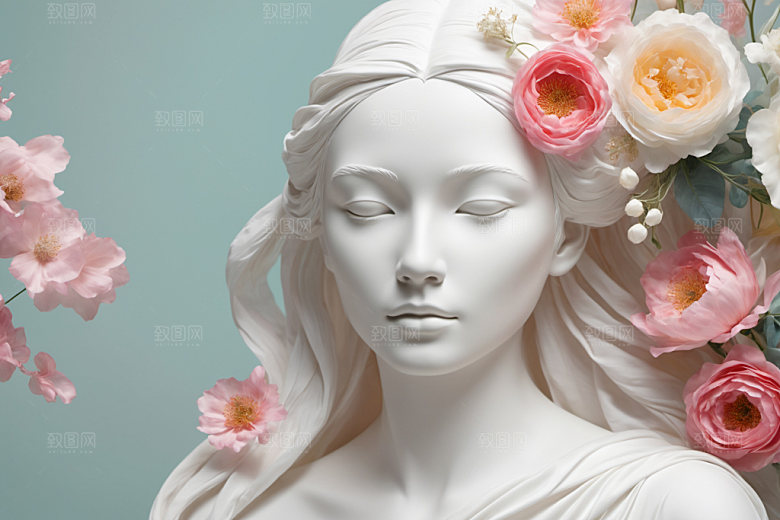 石膏雕塑3D人像素材