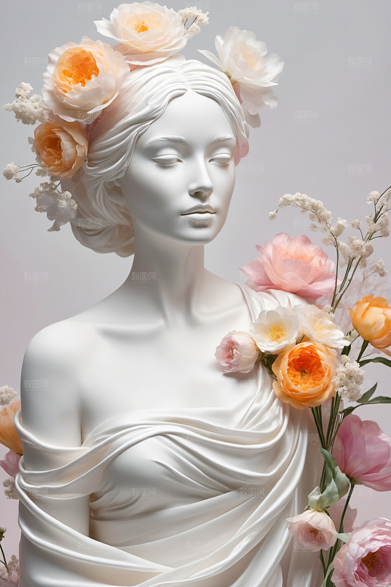 石膏雕塑3D唯美素材