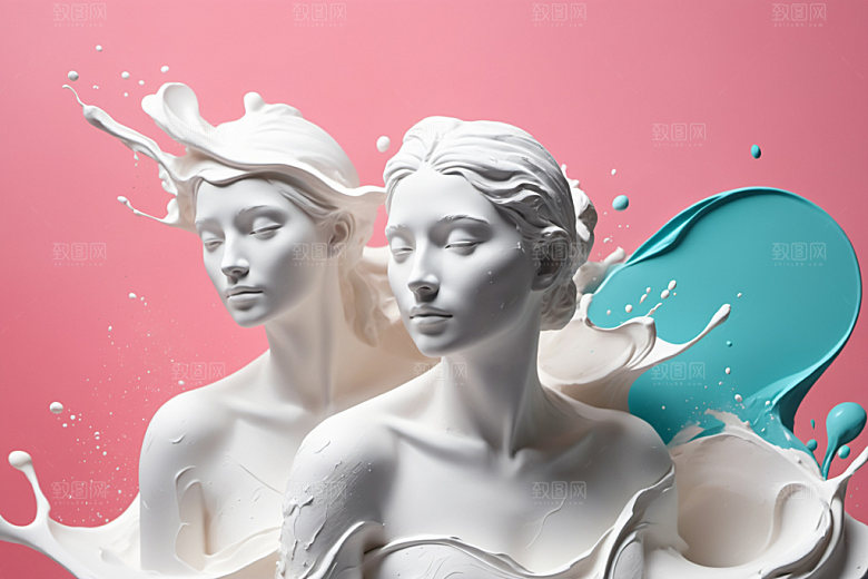 石膏雕塑3D洛可可素材