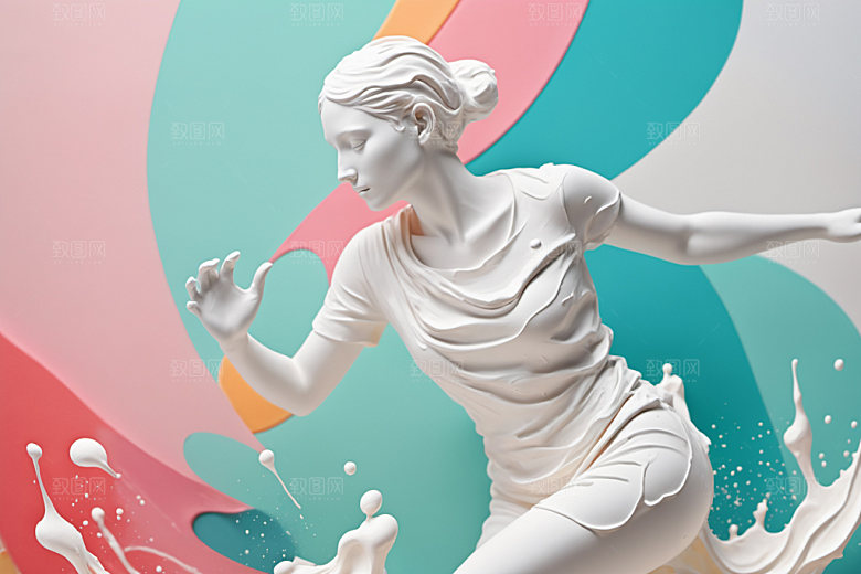 石膏雕塑唯美3D素材