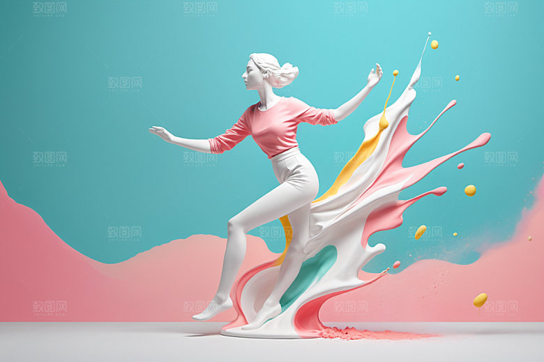 石膏雕塑人像洛可可素材
