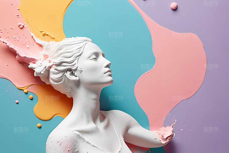 石膏雕塑3D大理石素材