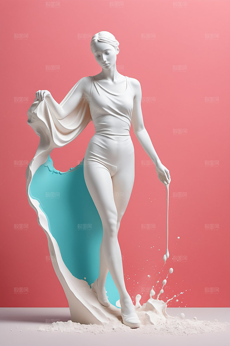 石膏雕塑艺术唯美素材