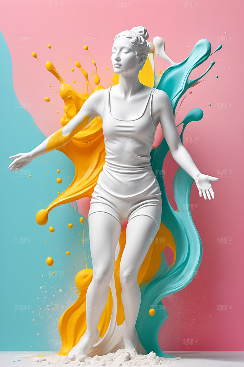 石膏雕塑立体雕刻素材