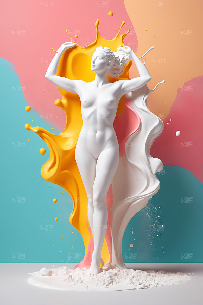 石膏雕塑3D洛可可素材