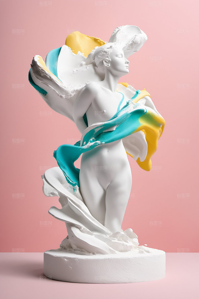 石膏雕塑唯美3D素材