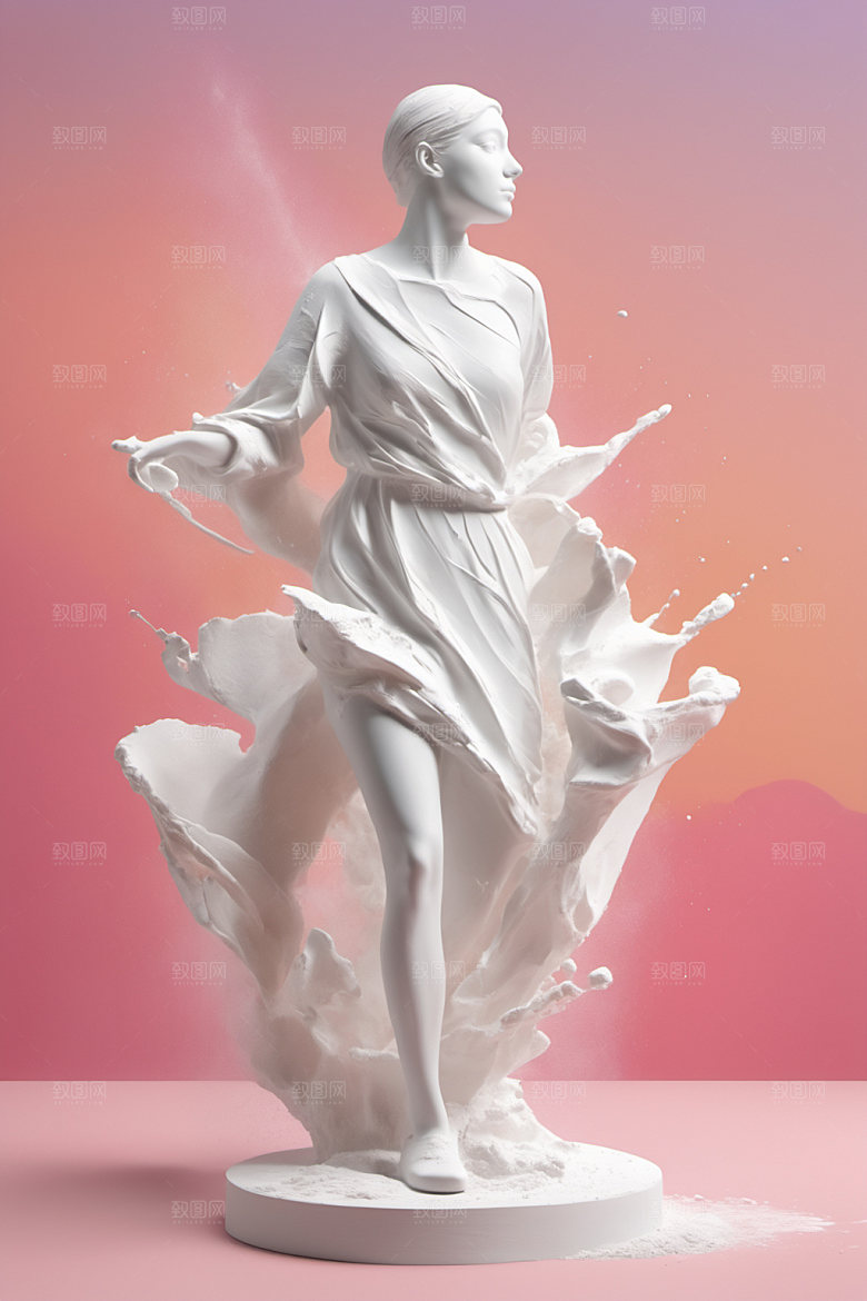 石膏雕塑唯美3D素材