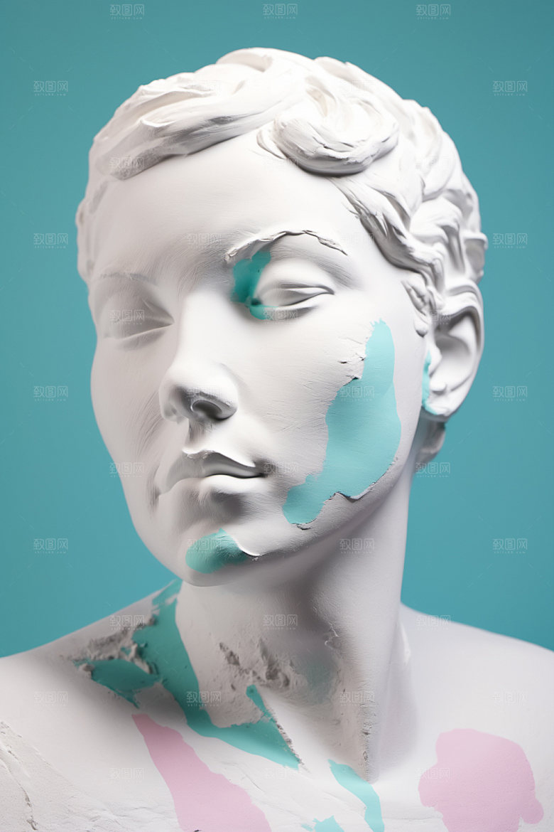 石膏雕塑3D白模素材