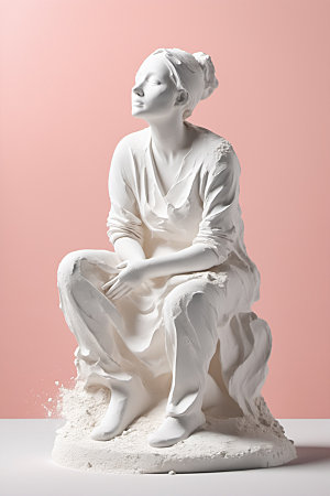 石膏雕塑人像唯美素材