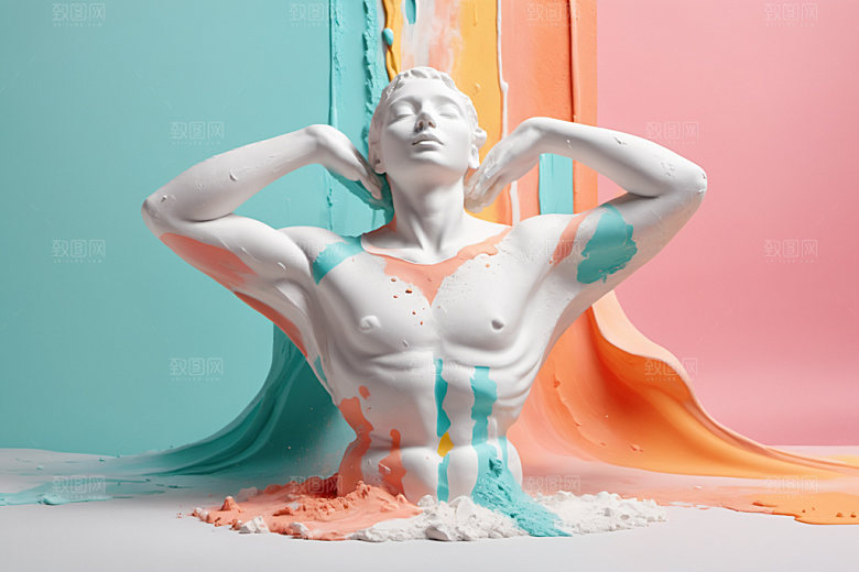 石膏雕塑3D唯美素材