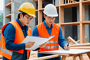 彩色工人工厂建设插画