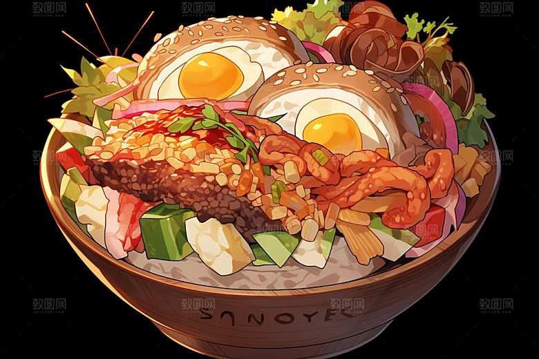 石锅拌饭高清风味素材