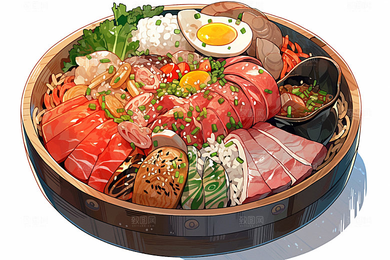 石锅拌饭韩式拌饭韩国料理素材
