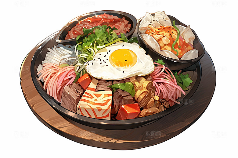 石锅拌饭特色美食韩式拌饭素材