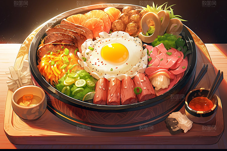 石锅拌饭高清韩国料理素材