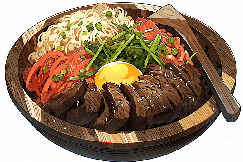 石锅拌饭风味特色美食素材