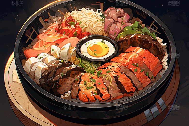 石锅拌饭风味美味素材