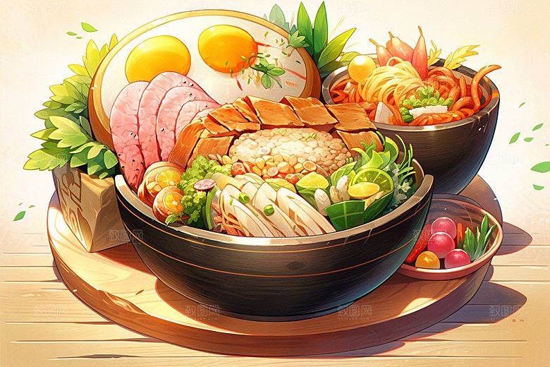 石锅拌饭美味韩式拌饭素材