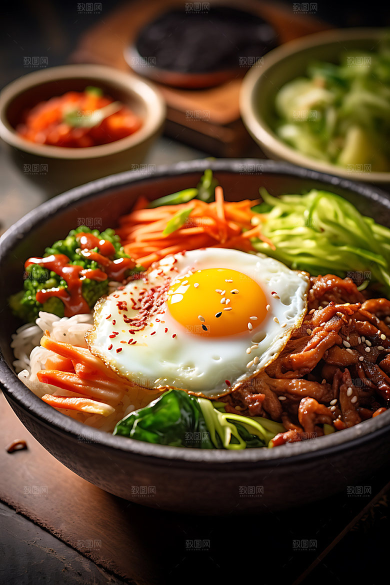 石锅拌饭美食特色摄影图