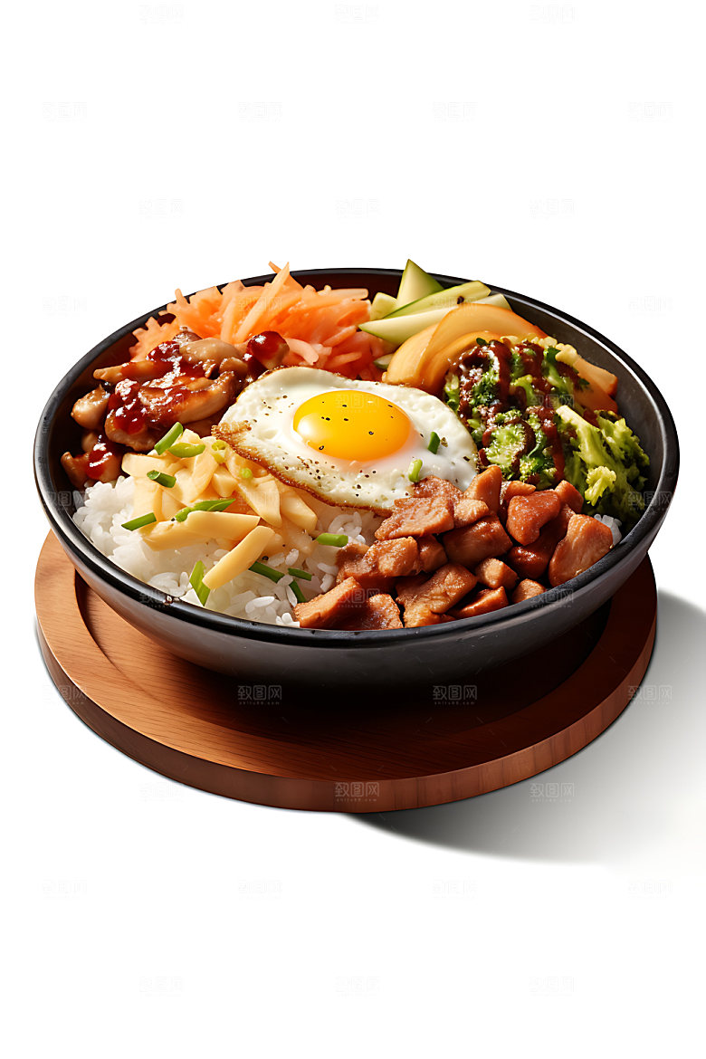 石锅拌饭美食美味摄影图