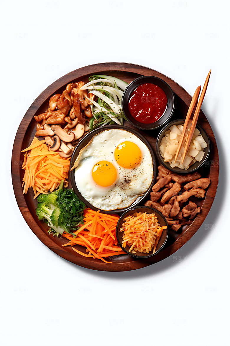 石锅拌饭美味特色摄影图